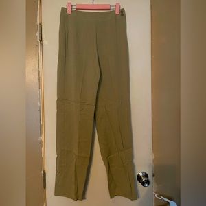 Brown side buttoned flat front Pants